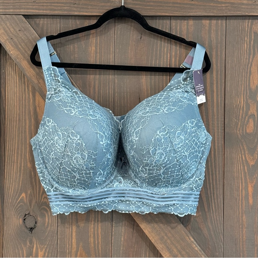 Cacique Women’s Boost Plunge Bra Blue Size 46DDD‎ NEW with Tags